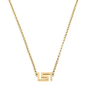 Versace Greek Key Motif 18K Yellow Gold Necklace