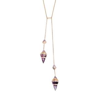 Versace Virya Amethyst Diamond 18K Rose Gold Sautoir Necklace
