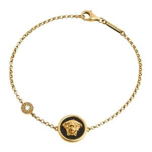 Versace Medusa Diamond 18k Yellow Gold Soft Charm Bracelet 