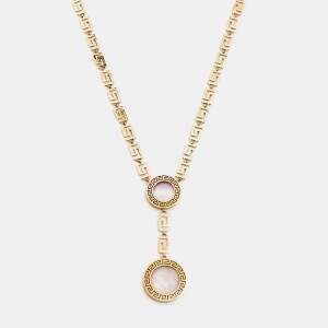 Versace Greca Mother of Pearl 18k Yellow Gold Necklace