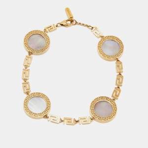 Versace Greca Mother of Peal 18k Yellow Gold Bracelet