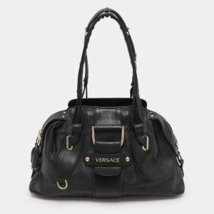 Versace Black Leather Satchel