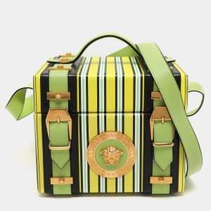 Versace Multicolor Striped Leather Medusa Vanity Box