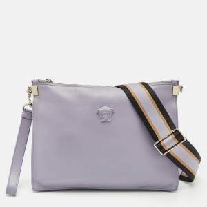 Versace Lavender Leather Medusa Shoulder Bag