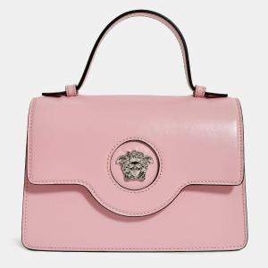 Pre Owned Versace Pink Leather Medusa Top Handle with Strap