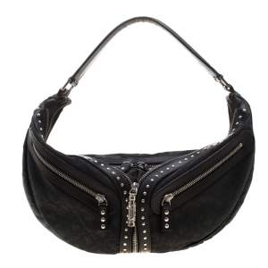 Versace Black Leather Hobo