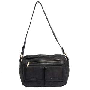 مملوكة مسبقًا حقيبة كتف فيرساتشي جيوب متعددة جلد و كانفاس مطبوع مادوسا