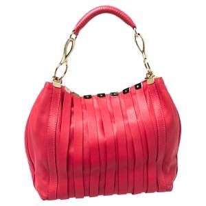 Versace Fuchsia Leather Hobo