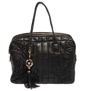 مملوكة مسبقًا Versace Black Demetra Vanitas Satchel