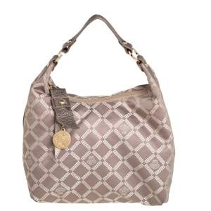 Versace Grey/Metallic Monogram Canvas and Leather Palazzo Charm Hobo