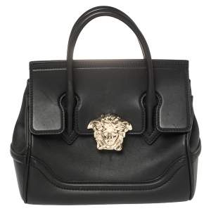 مملوكة مسبقًا Versace Black Leather Palazzo Empire Tote