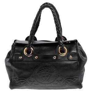 مملوكة مسبقًا Versace Black Leather Satchel