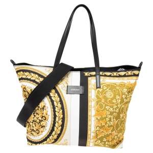 Pre Owned Versace Multicolor Medusa Print Nylon Diaper Tote