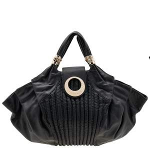 Versace Black Soft Leather Hobo