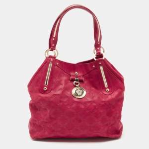 Versace Fuchsia Embossed Leather Icon Medusa Satchel