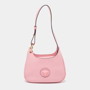 Versace Pink Leather La Medusa Hobo