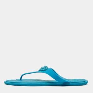 Versace Blue Rubber Thong Sandals Size 40