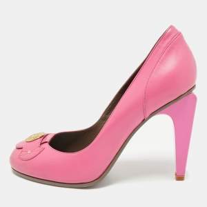 Versace Pink Leather Medusa Pumps Size 38