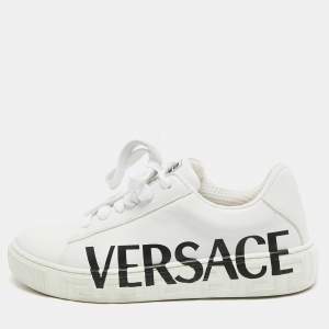 Versace White Leather Low Top Sneakers Size 37