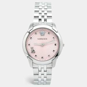 Pre Owned Versace Audrey VELR00419 Pink Dial Stainless Steel Women's Wristwatch 38 mm