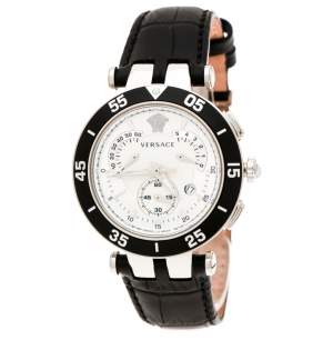 Versace SIlver White Stainless Steel V Race 23C Women's Wristwatch 42 mm