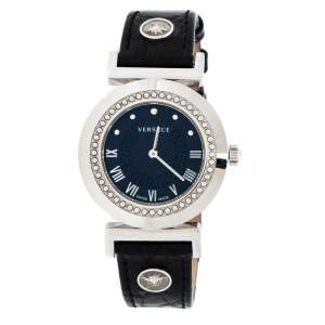 Versace Black Stainless Steel Vanity P5Q Women's Wristwatch 35 mm