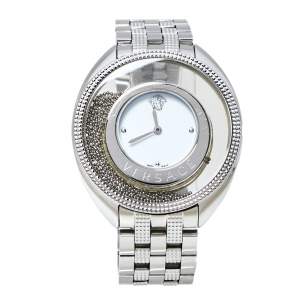 Versace White Stainless Steel Destiny Spirit 86Q Women's Wristwatch 39 mm