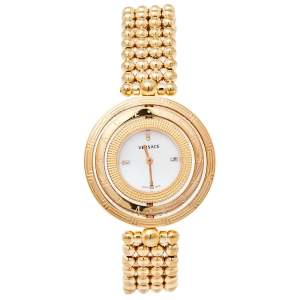 Versace Mother of Pearl Gold Plated Stainless Steel Eon 80Q Women's Wristwatch 39 mm