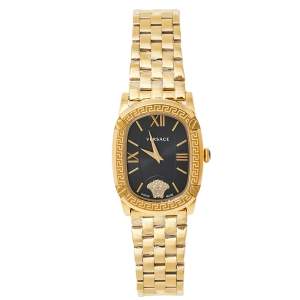 Versace Black Gold Plated Stainless Steel Couture Oval VE1B Women's Wristwatch 29 mm