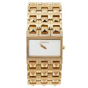 Versace Mother of Pearl Gold Plated Stainless Steel Cleopatra 85Q Women's Wristwatch 33 mm