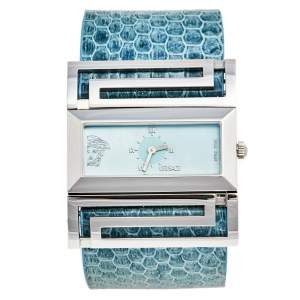 Versace Blue Mother Of Pearl Stainless Steel Stainless Steel Snakeskin Leather Beauville VSQ99 Women's Wristwatch 38 mm