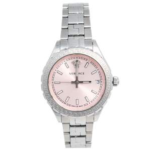 Versace Pink Stainless Steel Hellenyium V12010015 Women's Wristwatch 35 mm