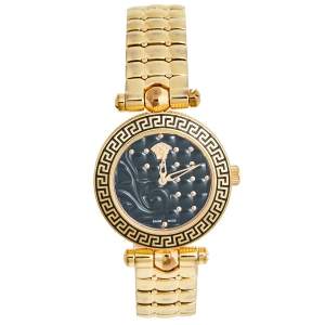 Versace Black Rose Gold Stainless Steel Micro Vanitas VQM050015  Women's Wristwatch 30 mm