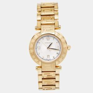  Versace Mother Of Pearl Gold Plated Stainless Steel Reve 68Q Women's Wristwatch 35 mm