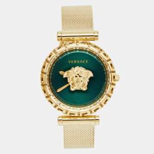 Versace Green Gold Plated Stainless Steel Pallazo Empire VEDV00819 Women's Wristwatch 37 mm