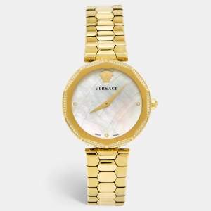 Versace Mother of Pearl Gold Plated Stainless Steel Idyia V17060017 Women's Wristwatch 36 mm