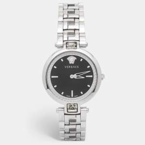 Pre Owned Versace Black Stainless Steel Gleam VAN030016 Women's Wristwatch 37 mm