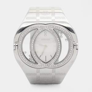 Versace Silver Diamond Stainless Steel Eclissi 73Q Women's Wristwatch 39 mm