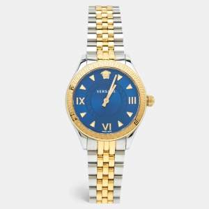 Versace Blue Two-Tone Stainless Steel Hellenyium VE2S00522 Women's Wristwatch 35 mm