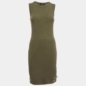 Versus Versace Green Knit Pin Detail Mini Dress XS
