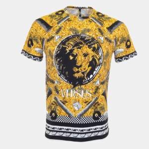 Versus Versace Yellow Printed Jersey T-Shirt M