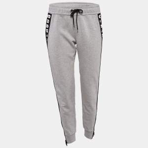 Versus Versace Grey Cotton Zip Detail Track Pants M
