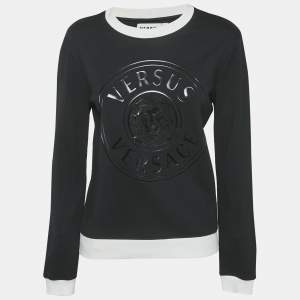 Versus Versace Black Medusa Applique Jersey Sweatshirt M
