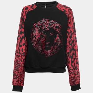Versus Versace Black Knit Animal Motif Embroidered Jumper M