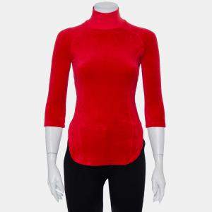 Vetements X Juicy Couture Red Velour Turtleneck Top M