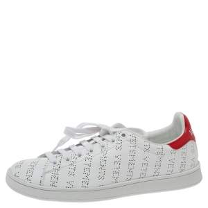 Vetements White Perforated Leather Low Top Sneakers Size 39
