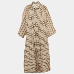Pre Owned Vetements Beige Logo Print Shell Raincoat One Size 