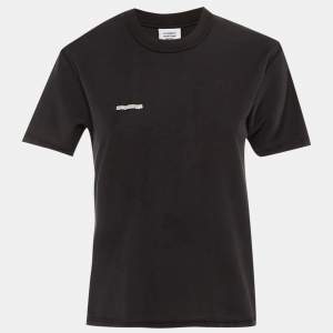 Pre Owned Vetements Black Cotton Inside Out Crew Neck T-Shirt S