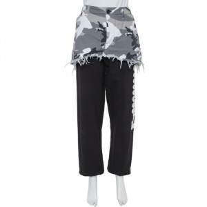 Vetements Black Cotton Camo Print Overlay Jogger Pants M
