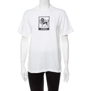 Vetements White Leo Zodiac Printed Cotton Crewneck T-Shirt S